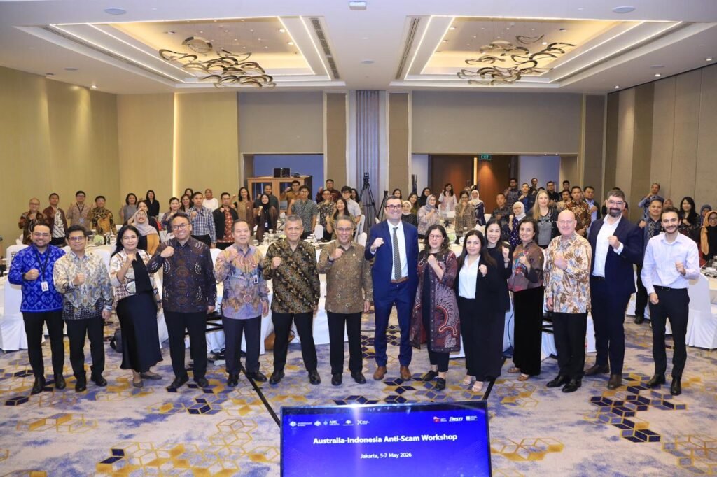 Peserta workshop Australia-Indonesia Anti-Scam membahas penanganan fraud sektor jasa keuangan.