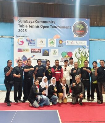 Libatkan 250 Peserta dari Berbagai Klub, Surabaya Community Bali Gelar Turnamen Tenis Meja
