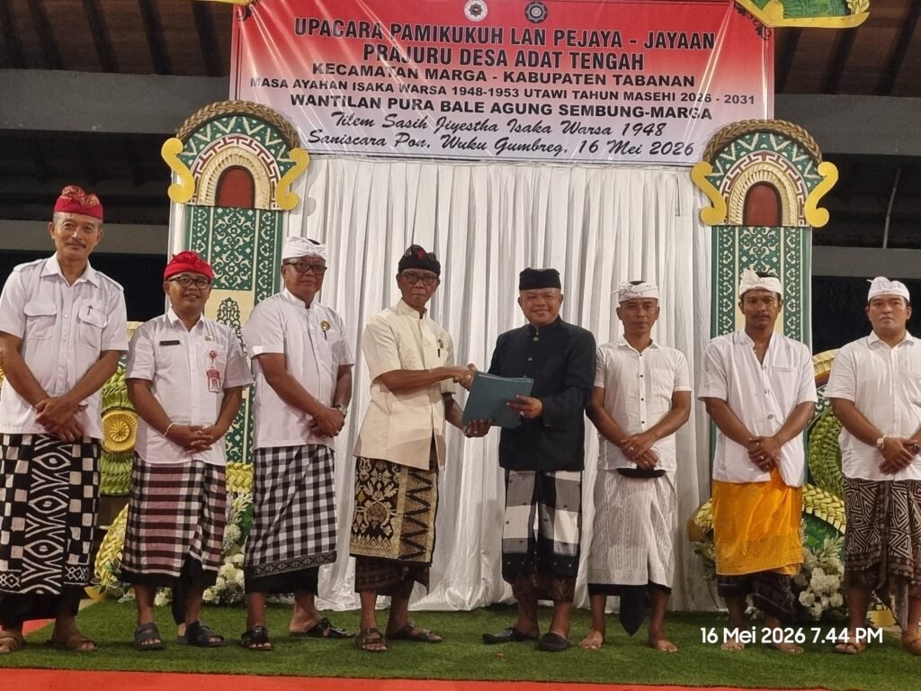 Calon Tunggal Sarat Dukungan, Bendesa Adat Tengah Marga Dajan Puri Resmi Dikukuhkan