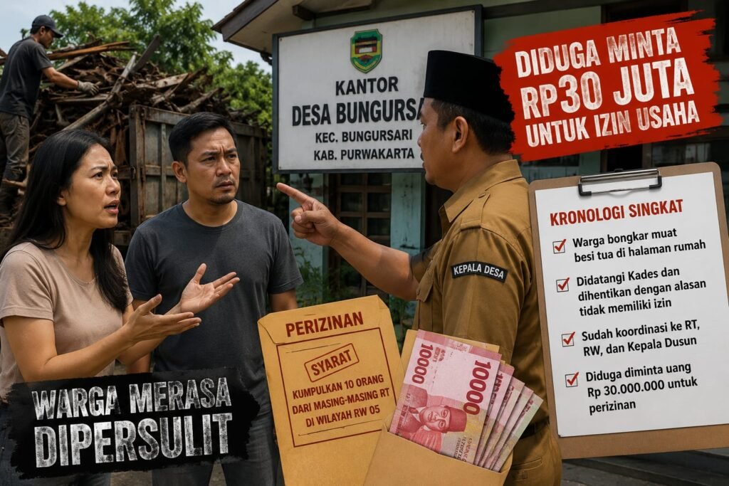 Diduga Persulit Izin Usaha, Oknum Kades di Purwakarta Dituding Minta Rp30 Juta
