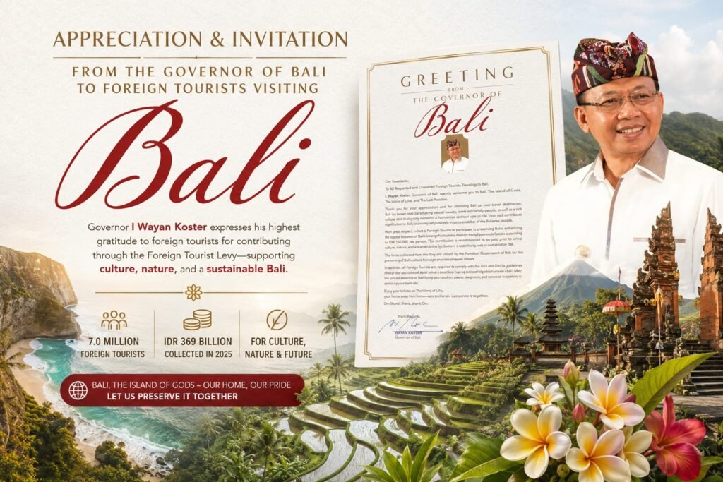 Koster Apresiasi Wisatawan Asing, Bali Kembali Jadi Destinasi Terbaik Dunia