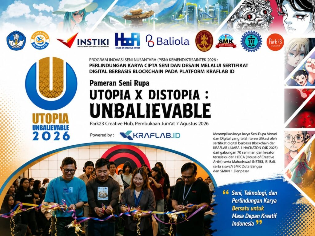 UTOPIA X DISTOPIA 2026 di Bali Hadirkan 72 Karya Asli Kreator, dari Mahasiswa hingga Seniman