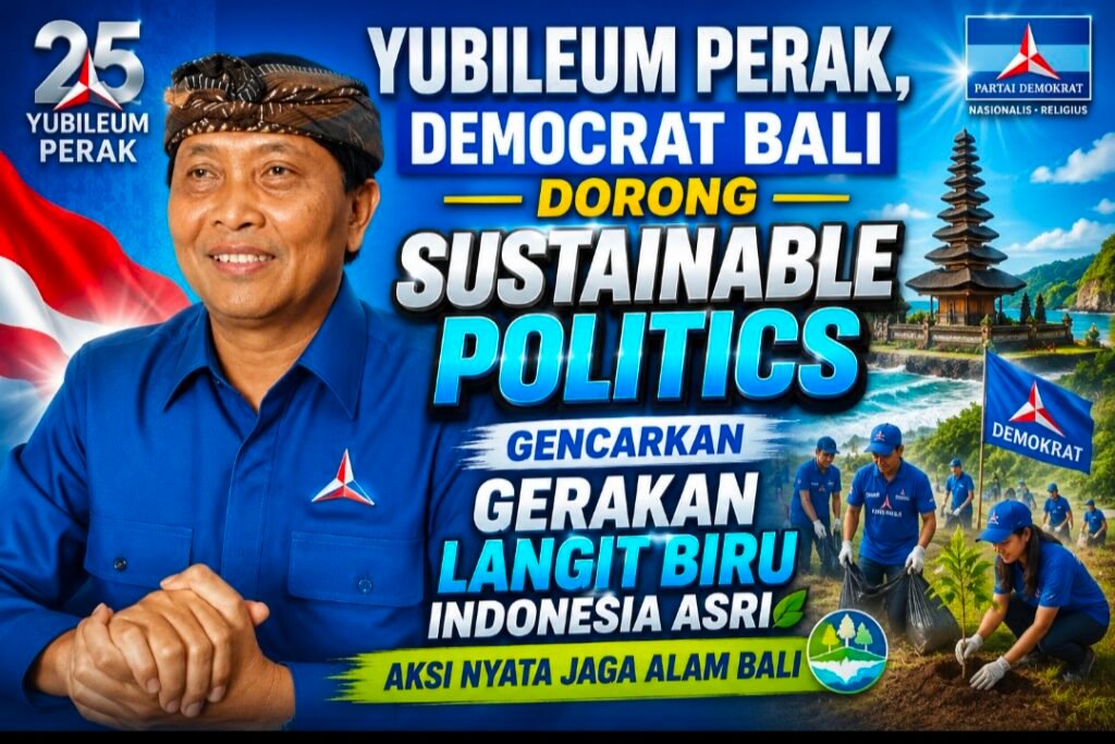 Yubileum Perak Demokrat Bali, Mudarta Gaungkan Sustainable Politics dan Gerakan Langit Biru