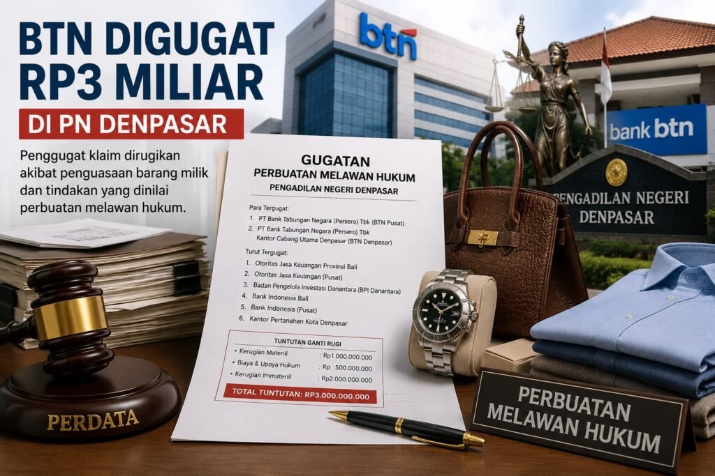 BTN Digugat Rp3 Miliar di PN Denpasar, Penggugat Klaim Dirugikan