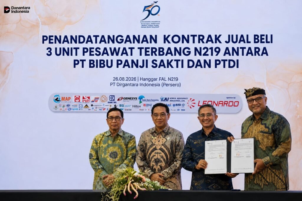 BIBU Panji Sakti Teken Kontrak Tiga N219 Amfibi PTDI, Perkuat Logistik Maritim Indonesia