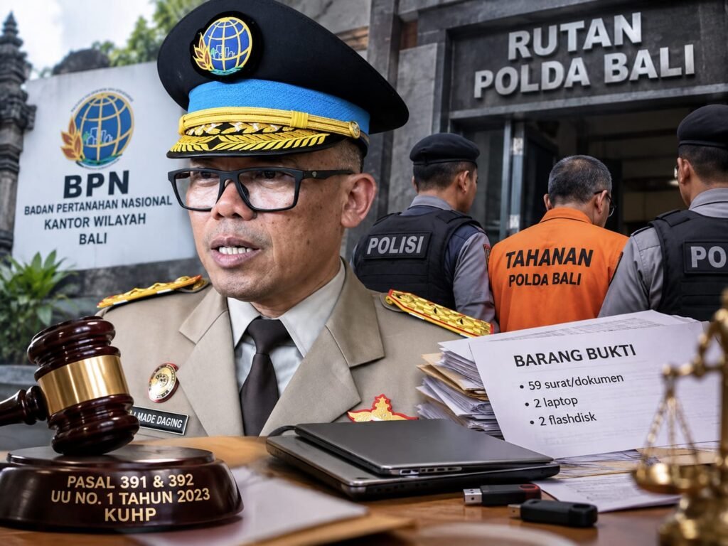 Polda Bali Tahan Mantan Kakanwil BPN Bali I Made Daging dalam Kasus Dugaan Pemalsuan Surat