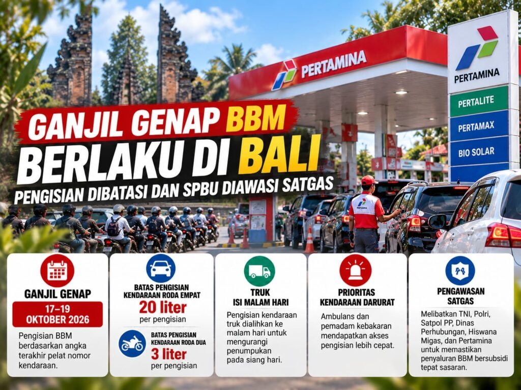 Warga Bali Wajib Tahu! Ganjil Genap BBM Berlaku, Salah Jadwal Bisa Gagal Isi